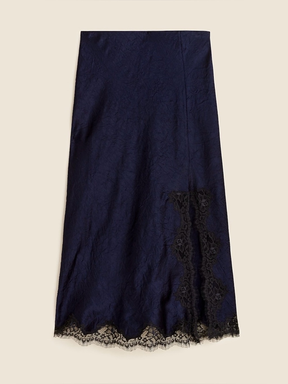 J. Crew Gwyneth lace-trim slip skirt in textured satin XXL - Picture 2 of 11